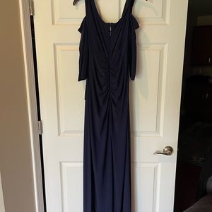 R & M Richards Column Evening Gown with Off the Shoulder Cutouts Size 14